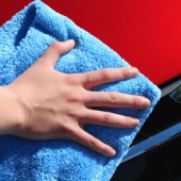 Soft microfiber towel for cleaning and buffing