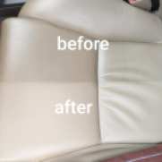 Leather cleaning before and after